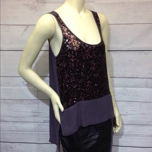 MM Couture By Miss Me High Lo Sequin Tank Top M